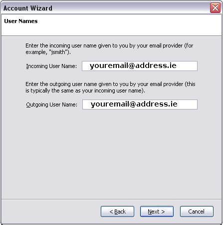 Thunderbird 2 imap settings