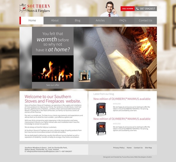 Website for Southern Stoves and Fireplaces