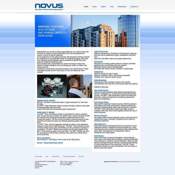 Website for NOVUSâ„¢ Glass Restoration (Ireland)