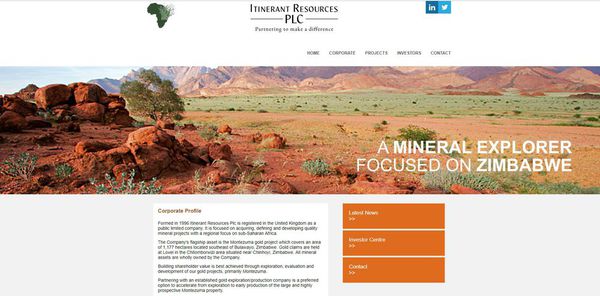 Website for Itinerant Resources PLC