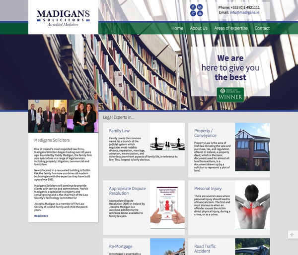 Website for Madigans Solicitors