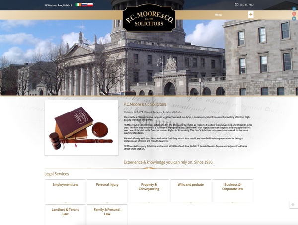 Website for P.C.Moore and Co Solicitors