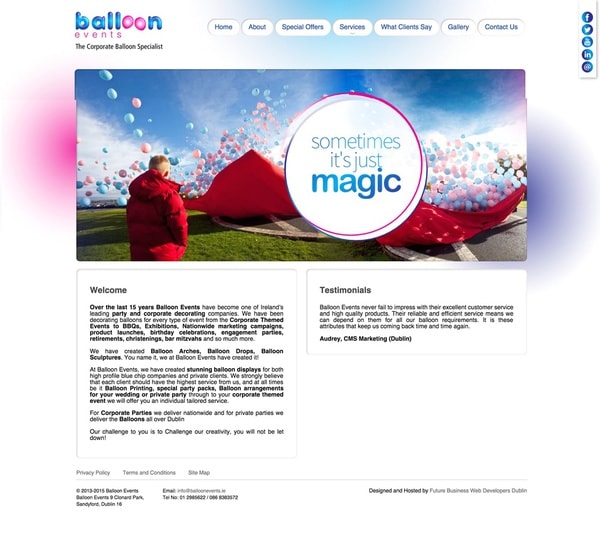 Website for Balloon Events