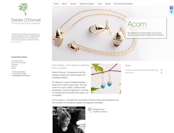 Website for Deirdre O'Donnell Contemporary & Fine Jewellery
