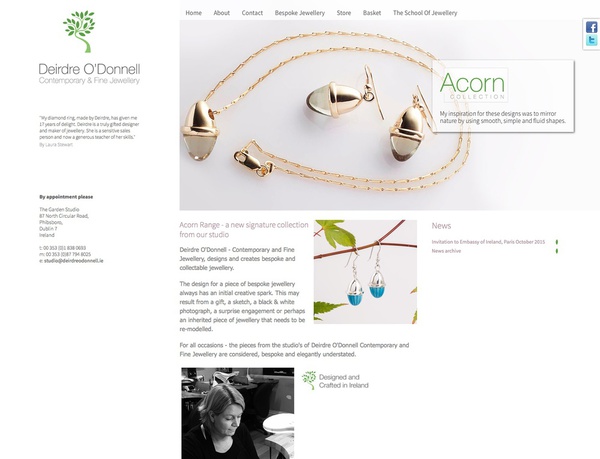 Website for Deirdre O'Donnell Contemporary & Fine Jewellery