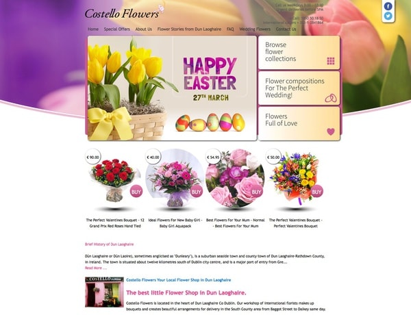 Website for Costello Flowers