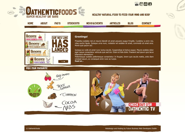 Website for Oathentic Foods