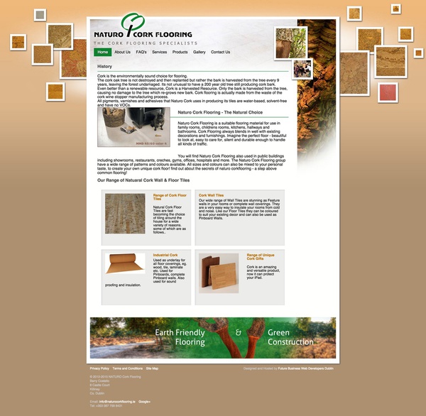 Website for Naturo Cork Flooring
