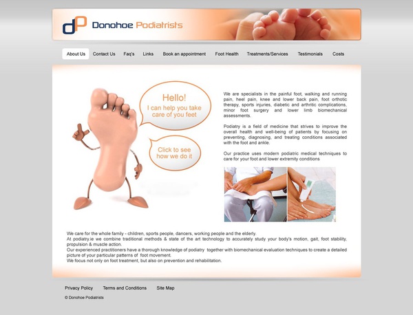 Website for Donohoe Podiatrists