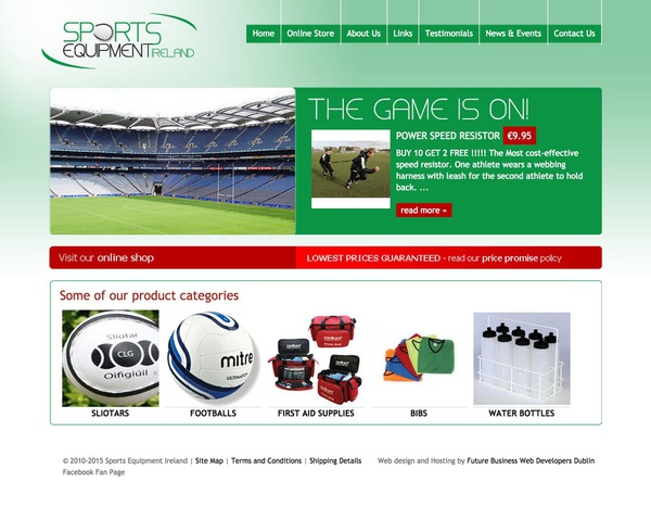 Website for Sports Equipment Ireland