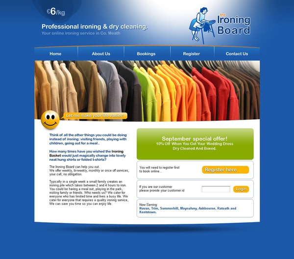 Website for The Ironing Board