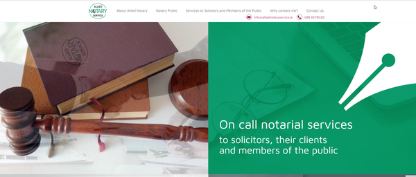Website for Allied Notary Service