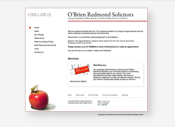 Website for O'Brien Redmond Solicitors
