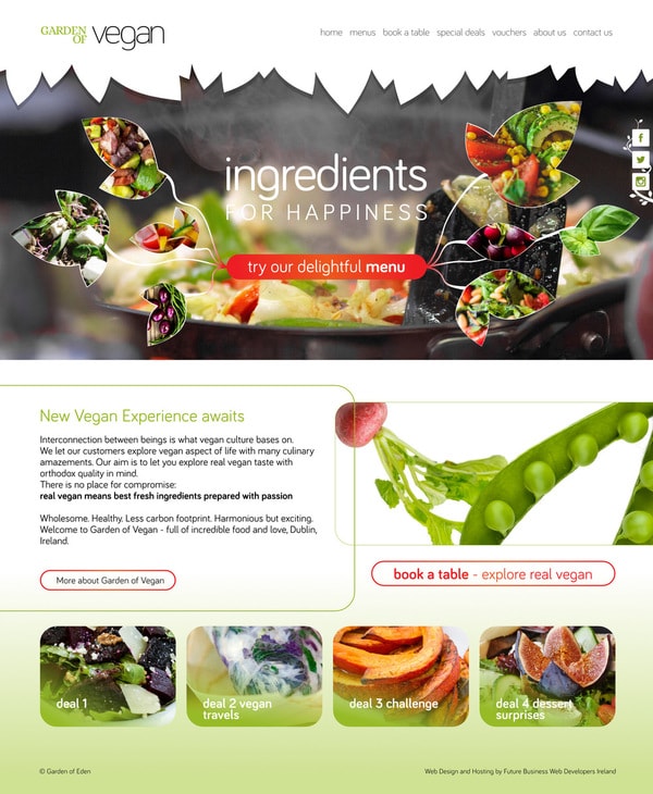 Website for Garden of Vegan