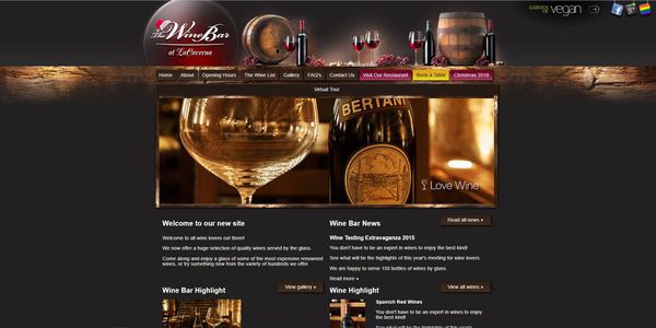 Website for The Wine Bar