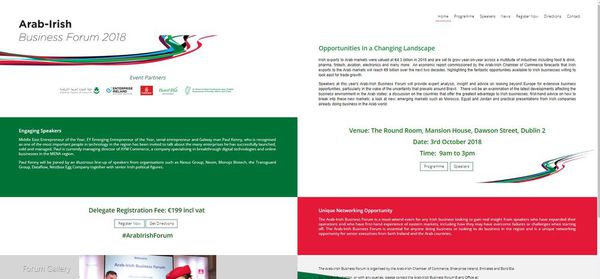 Website for Arab Irish Business Forum