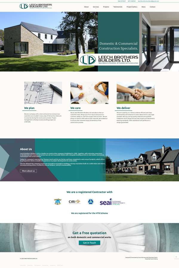 Website for Leech Brothers Builders LTD.