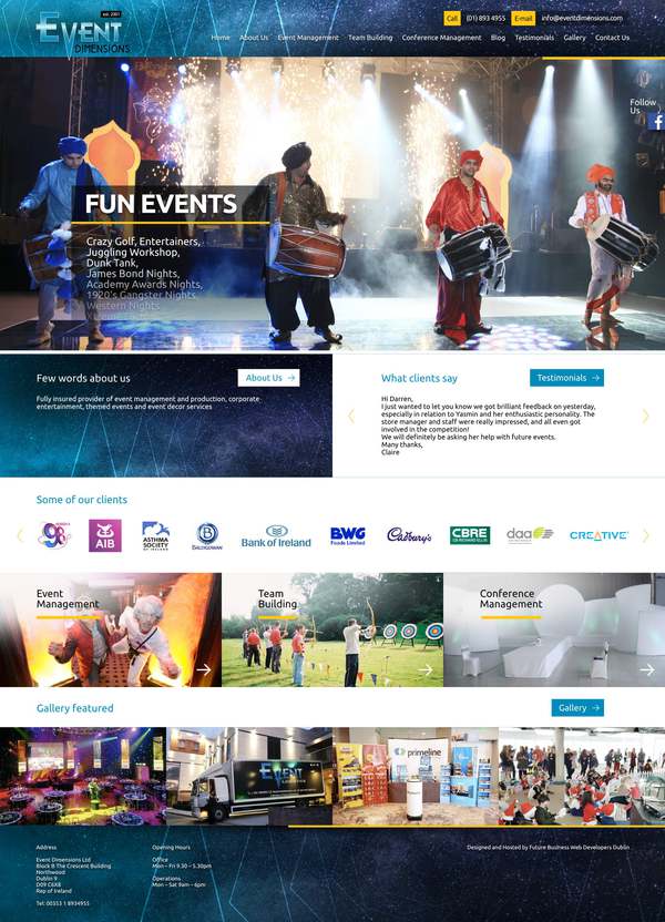 Website for Event Dimensions